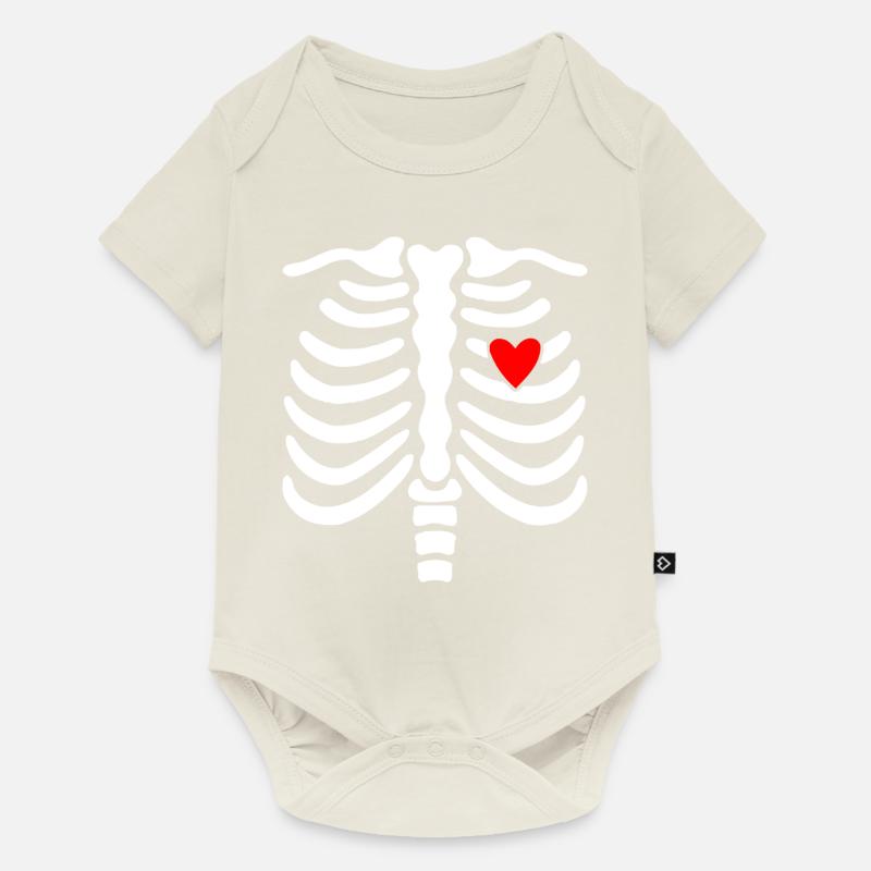 Squelette-Squelette - Body à manches courtes Premium Bébé - blanc cassé