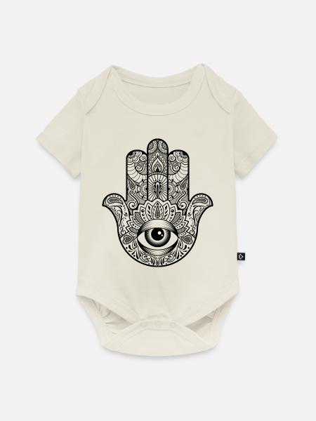Hand von Fatima - Baby Premium Kurzarmbody - Naturweiß