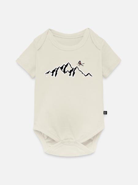 freeskier mountain - Baby Premium Kurzarmbody - Naturweiß