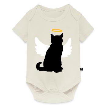 Chat d'ange avec des ailes et un halo! - Body à manches courtes Premium Bébé - blanc cassé - Devant