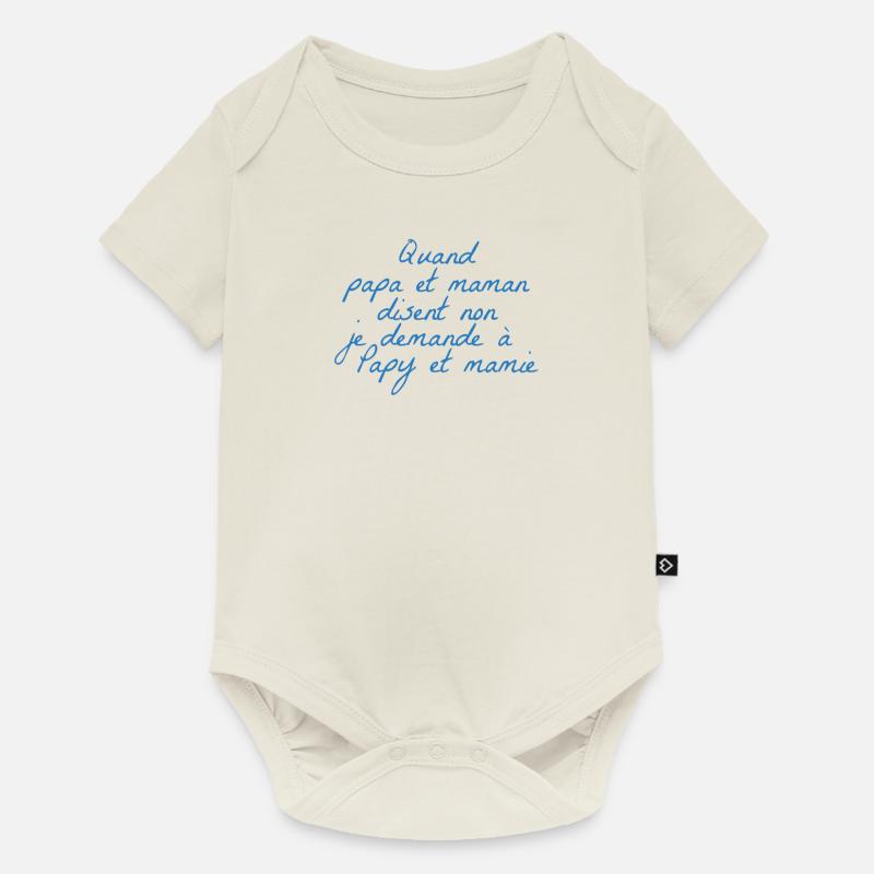 Papy et mamie - Body à manches courtes Premium Bébé - blanc cassé