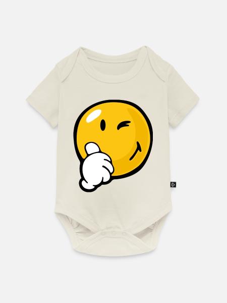 Smiley Certaint - Baby Premium Kurzarmbody - Naturweiß