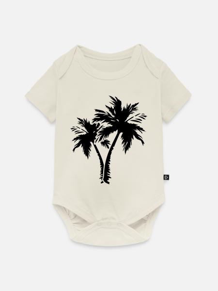 palm trees design - Baby Premium Kurzarmbody - Naturweiß