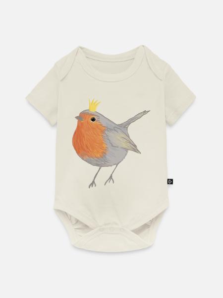 Rotkehlchen Prinzessin - Baby Premium Kurzarmbody - Naturweiß