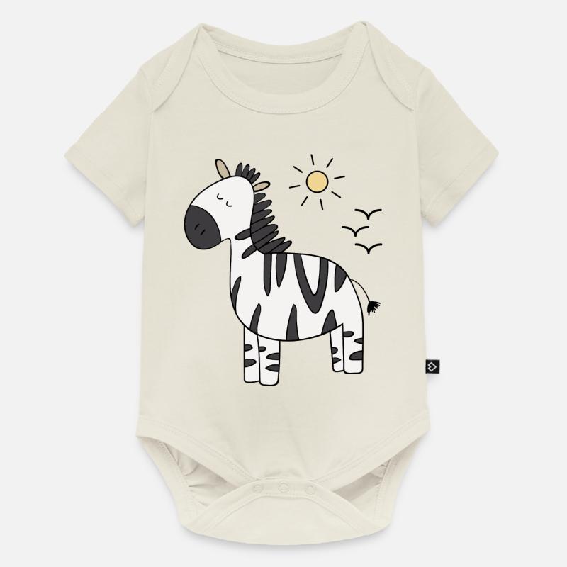 Zebra - Baby Premium Kurzarmbody - Naturweiß