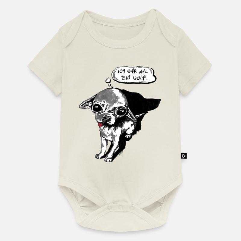 Ich war mal ein Wolf - Baby Premium Kurzarmbody - Naturweiß