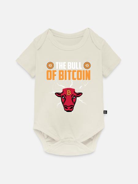 Der Stier von Bitcoin - Baby Premium Kurzarmbody - Naturweiß