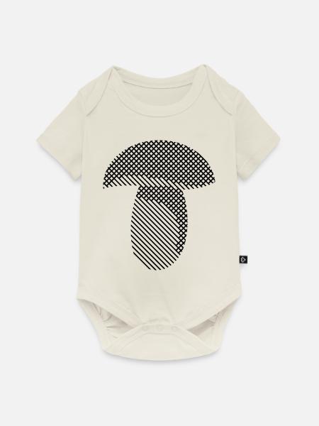 Steinpilz - Baby Premium Kurzarmbody - Naturweiß