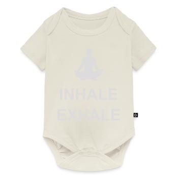 Inspirez expirez Yoga citation - Body à manches courtes Premium Bébé - blanc cassé - Devant