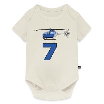 Helicopter 7th birthday - Baby Premium short-sleeve bodysuit - off white - Front