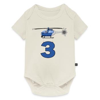 Helicopter 3rd birthday - Baby Premium short-sleeve bodysuit - off white - Front