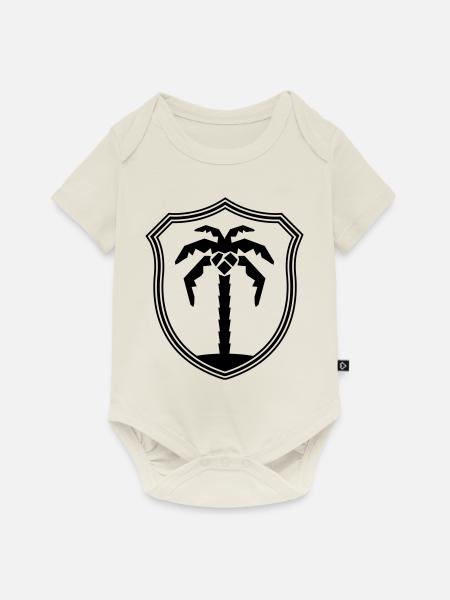 Palme Insel Symbol Wappen - Baby Premium Kurzarmbody - Naturweiß