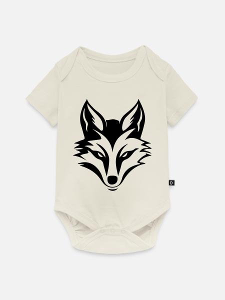 Fuchs Kopf Silhouette - Baby Premium Kurzarmbody - Naturweiß