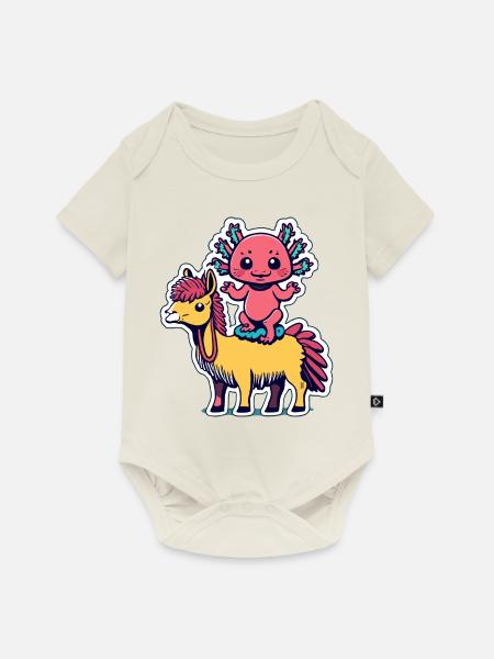 Axolotl - Baby Premium Kurzarmbody - Naturweiß