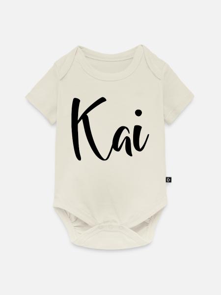 Name - Kai - Baby Premium Kurzarmbody - Naturweiß