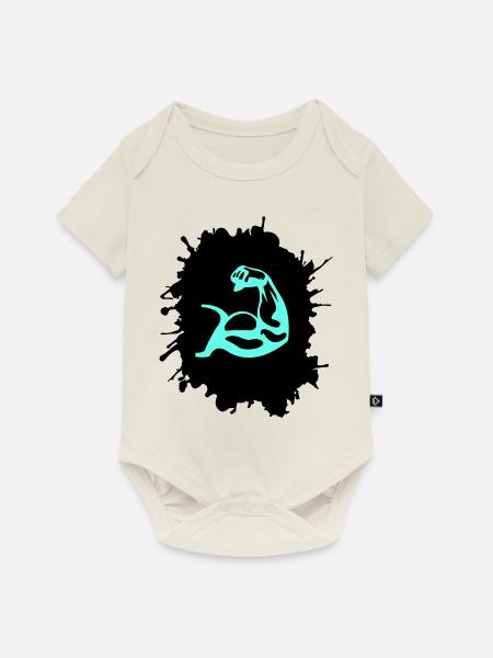 splatter bizeps - Baby Premium Kurzarmbody - Naturweiß