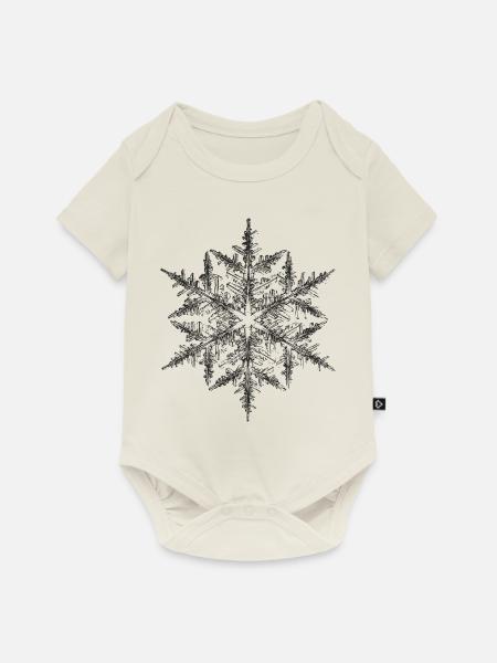 snowflake 5 black - Baby Premium Kurzarmbody - Naturweiß