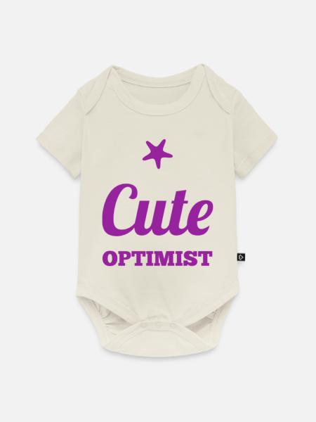 süßer Optimist Geschenkidee - Baby Premium Kurzarmbody - Naturweiß