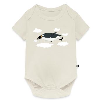 Pinguin fliegt - Baby Premium Kurzarmbody - Naturweiß - Vorne