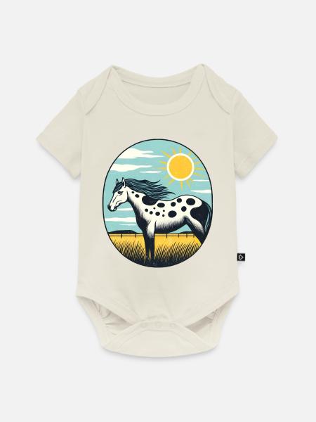 Appaloosa - Baby Premium Kurzarmbody - Naturweiß