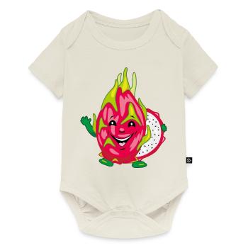 Fruit du dragon pitaya souriant - Body à manches courtes Premium Bébé - blanc cassé - Devant