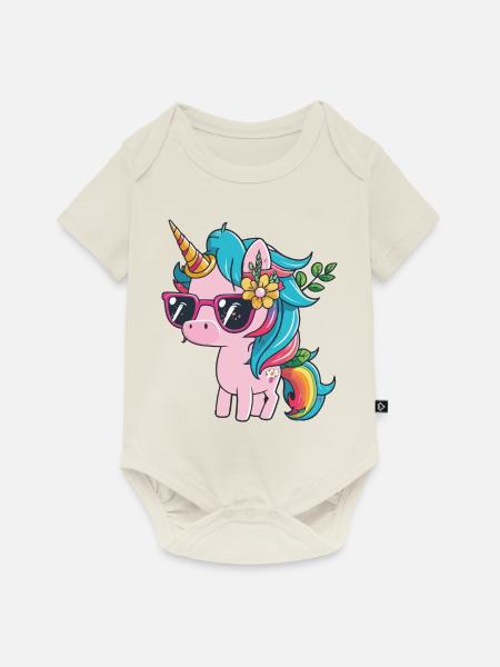 unicorn - Baby Premium Kurzarmbody - Naturweiß