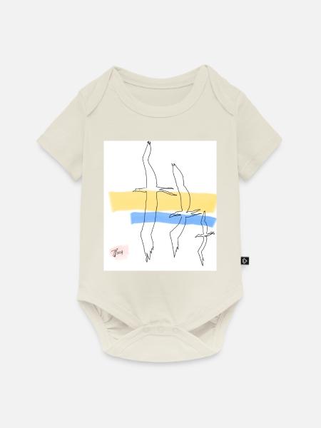 Free Birds - Baby Premium Kurzarmbody - Naturweiß