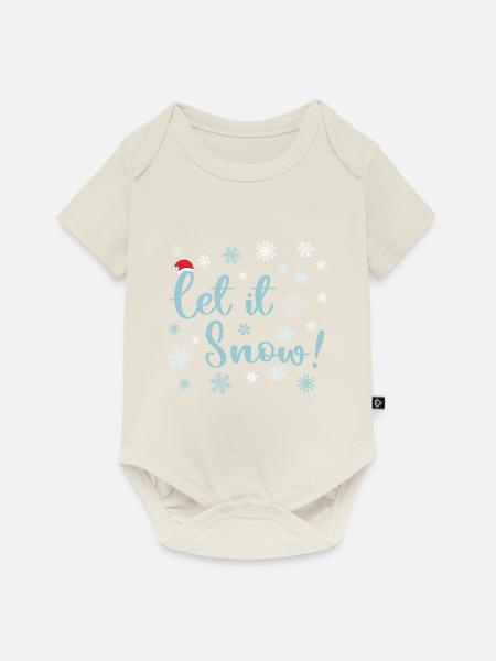 Lass es schneien - Baby Premium Kurzarmbody - Naturweiß