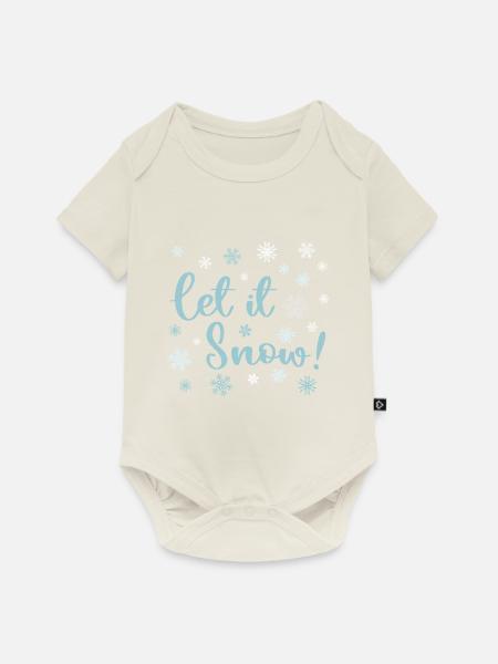 Lass es schneien - Baby Premium Kurzarmbody - Naturweiß