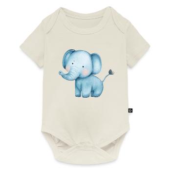Elefant Watercolour - Baby Premium Kurzarmbody - Naturweiß - Vorne