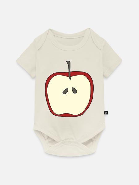 apfel aufgeschnitten - Baby Premium Kurzarmbody - Naturweiß
