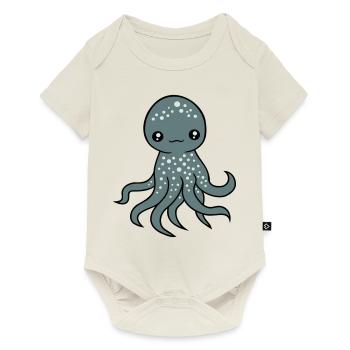 Pieuvre, Pieuvre, Pieuvre, Calmar, Céphalopode, Mignon, Mignon - Body à manches courtes Premium Bébé - blanc cassé - Devant