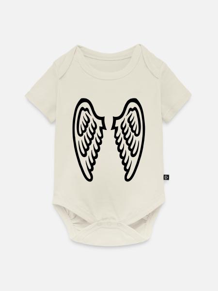 Flügel - Baby Premium Kurzarmbody - Naturweiß