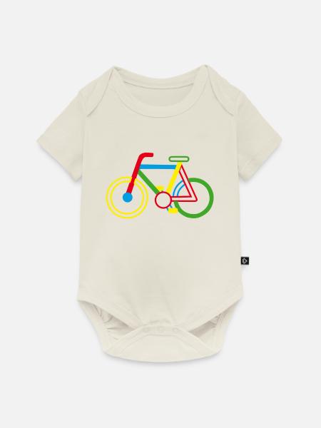 Fahrrad Rad - Baby Premium Kurzarmbody - Naturweiß