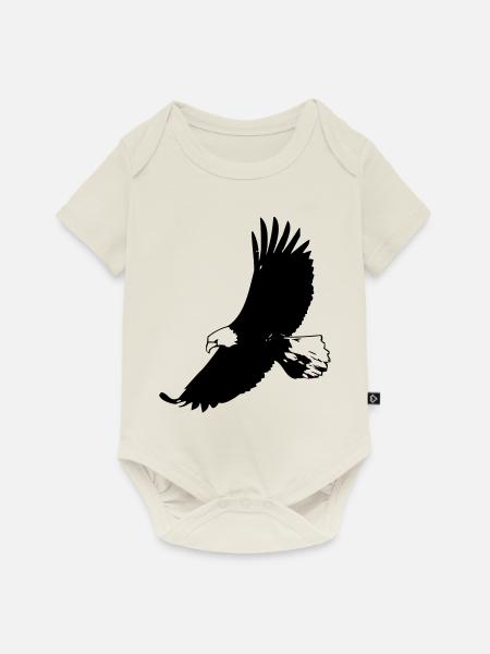 adler - Baby Premium Kurzarmbody - Naturweiß