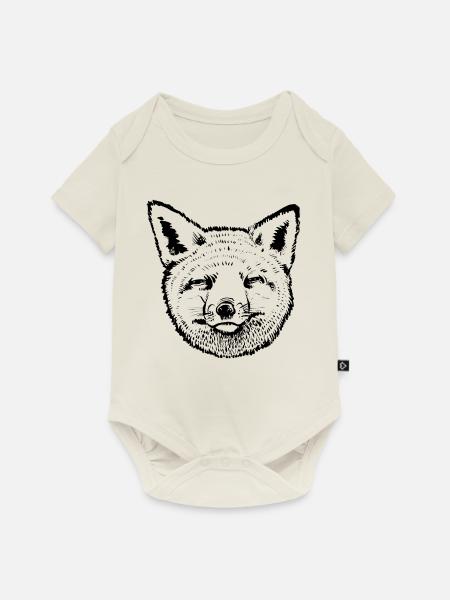 Fox Kopf - Baby Premium Kurzarmbody - Naturweiß