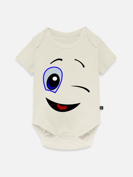 Smiley - Baby Premium Kurzarmbody - Naturweiß