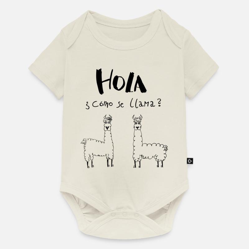 lamas - Body à manches courtes Premium Bébé - blanc cassé