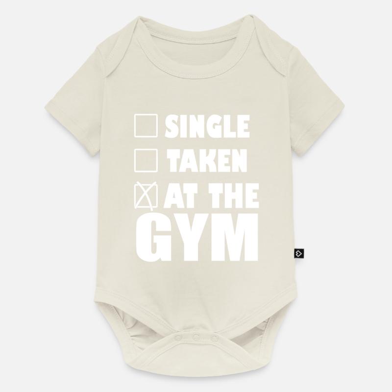 Beim Training - Baby Premium Kurzarmbody - Naturweiß