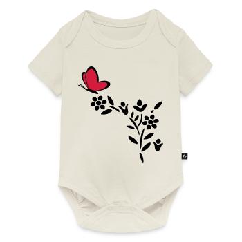 Plant Butterfly Heart - Baby Premium short-sleeve bodysuit - off white - Front