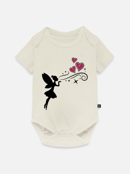 fairy fee hearts - Baby Premium Kurzarmbody - Naturweiß
