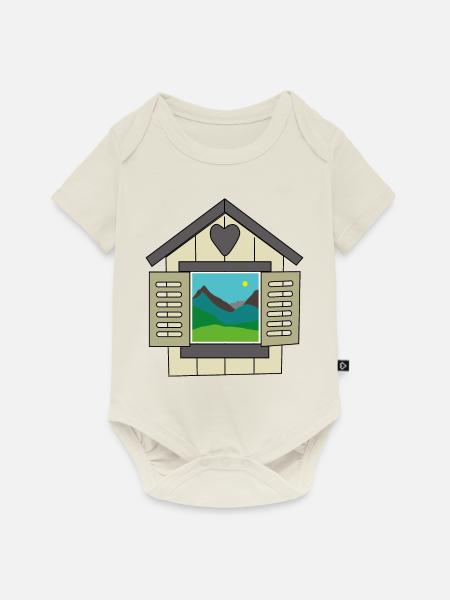 Fenster der Welt - Baby Premium Kurzarmbody - Naturweiß