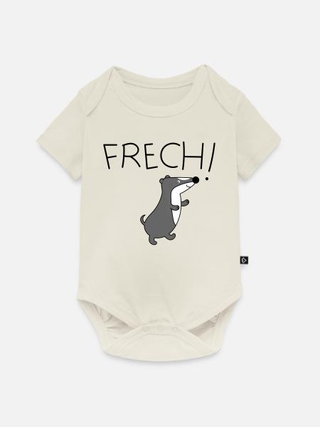 Dachs frech - Baby Premium Kurzarmbody - Naturweiß