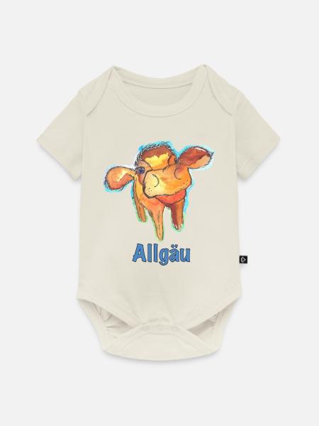 Allgäuer Kuh Lisa - Baby Premium Kurzarmbody - Naturweiß