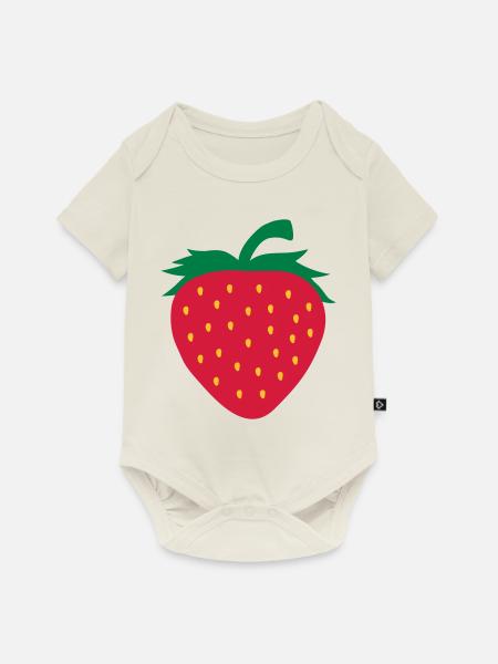Leckere Erdbeere Design - Baby Premium Kurzarmbody - Naturweiß