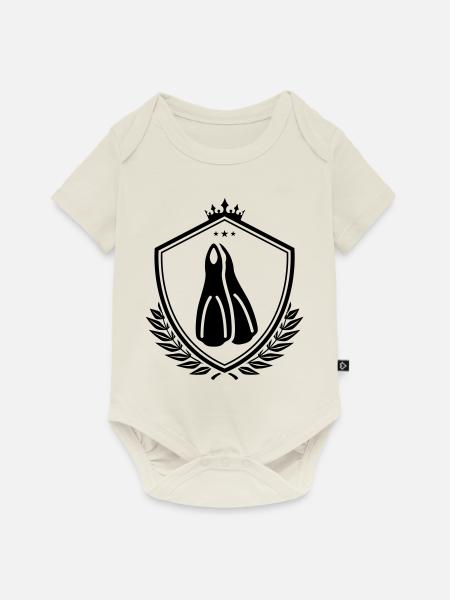 Taucherflossen Schild - Baby Premium Kurzarmbody - Naturweiß