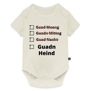 guadn heid- bayrische Begrüßung - Baby Premium Kurzarmbody - Naturweiß - Vorne