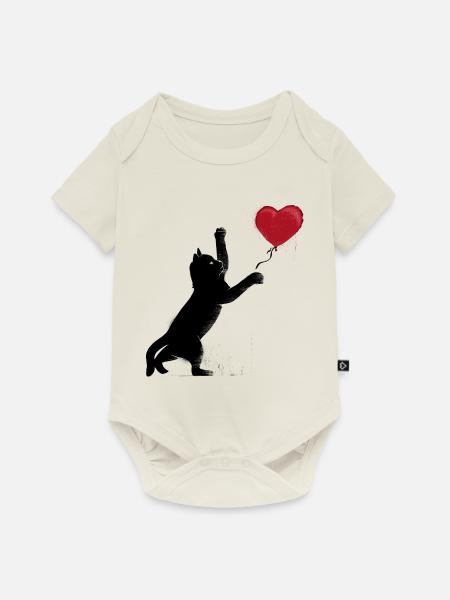Straßenkatze - Baby Premium Kurzarmbody - Naturweiß