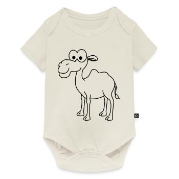 Kamel Comic - Baby Premium Kurzarmbody - Naturweiß - Vorne