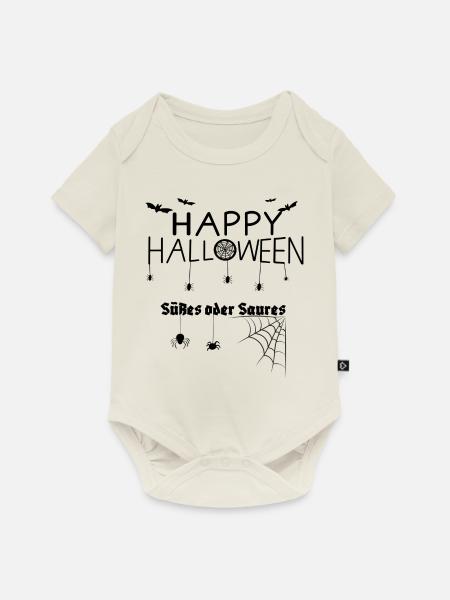 Happy Halloween / Süßes oder Saures - Baby Premium Kurzarmbody - Naturweiß